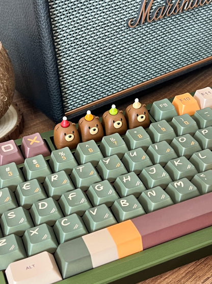 Cube Bear Personalized Keycaps Mechanical Keyboard Creative Keycaps 3D Cute Keycaps Single Decorative Keycaps