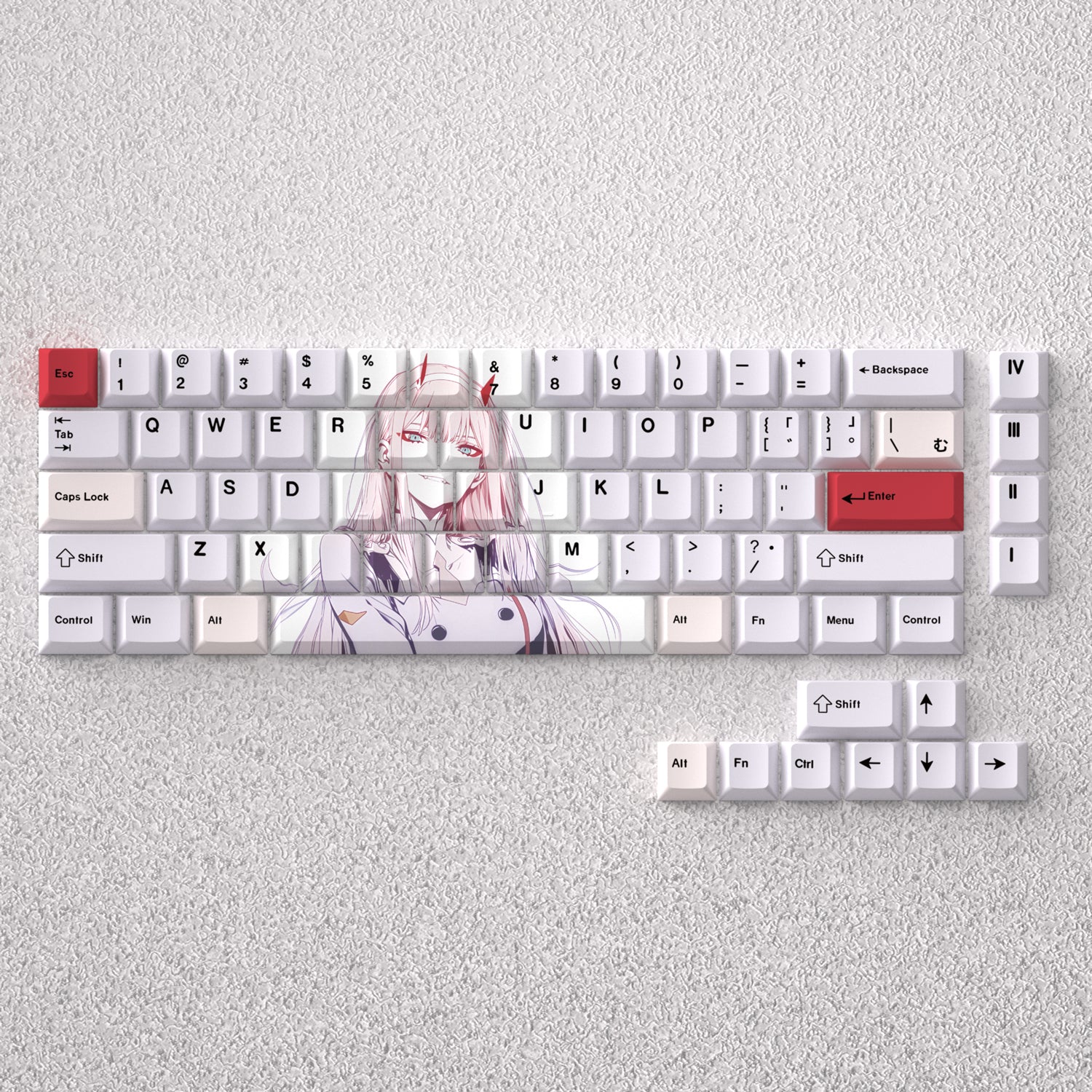 DARLING in the FRANXX 02 Keycap anime Theme Original Height PBT Positive Fit 60 63 64 65 68