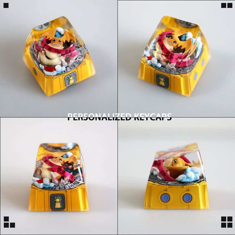 DigimonAdventure, Crystal drops of glue personalized keycaps, anime art keycaps, keyboard decorative keycaps