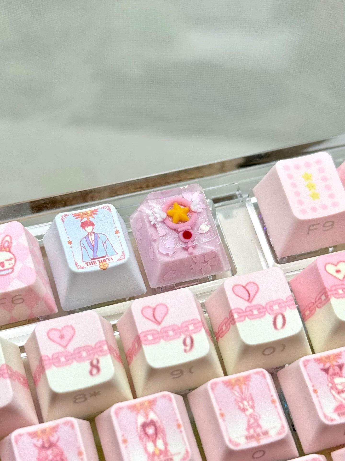 KINOMOTOSAKURA， Magic wand, Crystal drops of glue， Resin personalized keycaps