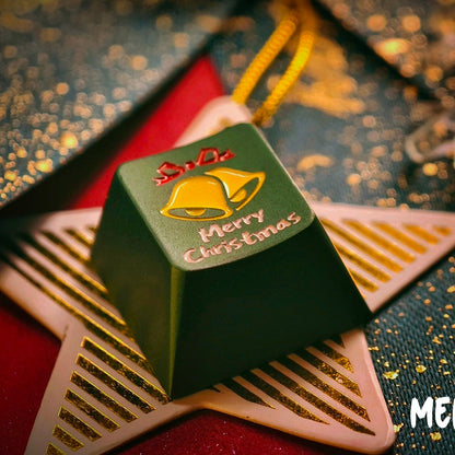 Christmas themed 3-piece set, aluminum alloy metal personalized keycaps, keyboard decoration and beautification keycaps