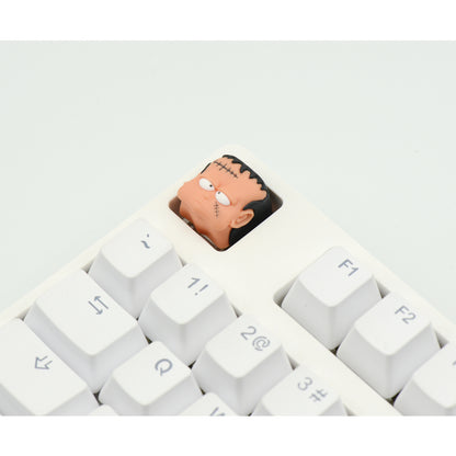 Dragon Ball， Artificial human No. 8, resin molded personalized keycaps, mechanical keyboard decorative keycaps, cartoon character keycaps.