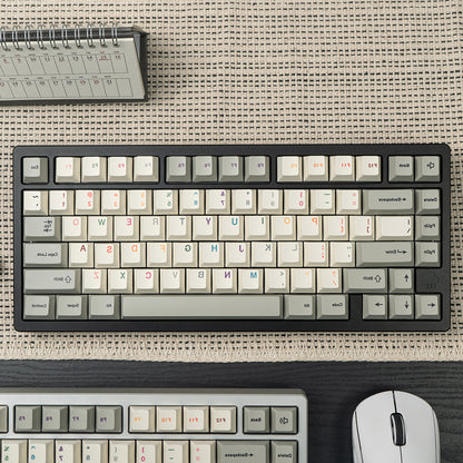 Vintage Grey Mirror Keycaps Complete Set PBT Heat Sublimation Customization Original Factory Height