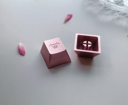 Aluminum alloy anode simple pig personality ESC metal keycap CNC keycap