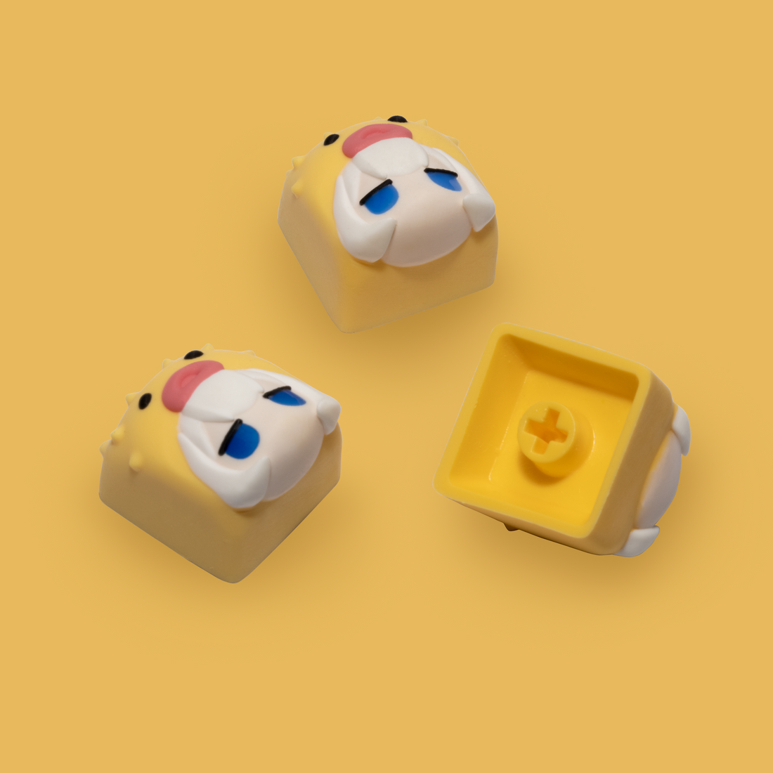 Pufferfish Girl Keycaps Customized Mechanical Keyboard Handmade Multi Color Resin Personalized Keycaps