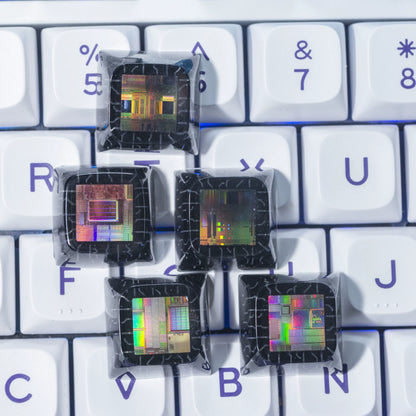 Crystal drops of glue， Transparent chip keycaps - XDA highly personalized keycaps, keyboard decorative keycaps