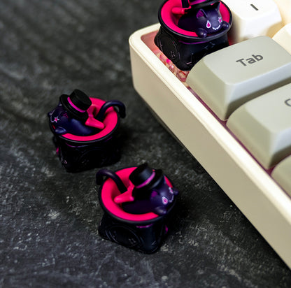 Genshin Impact Surrounding Linni Weixiao Hat Cat Mechanical Keyboard Resin Keycap Genshin Genshin Impact Keycap
