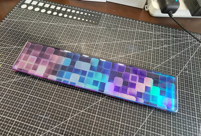 Encountering geometric dazzling laser themes, Keyboard holder, Handmade custom resin hand support, keyboard accessories