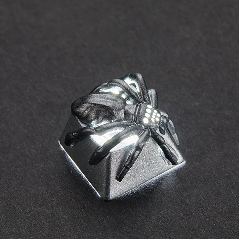 Spider aluminum alloy, metal anode personalized keycaps, decorative translucent metal keycaps