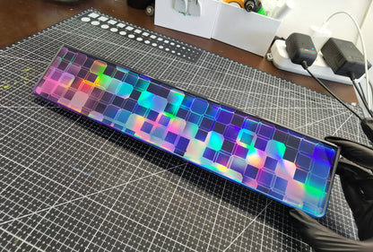 Encountering geometric dazzling laser themes, Keyboard holder, Handmade custom resin hand support, keyboard accessories