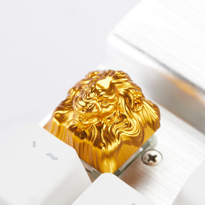 Gold lion aluminum alloy, metal anode personalized keycaps, decorative translucent metal keycaps