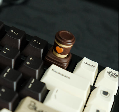 Coffee cup personalized keycap magnetic suction keycap mechanical keyboard cross axis universal resin keycap