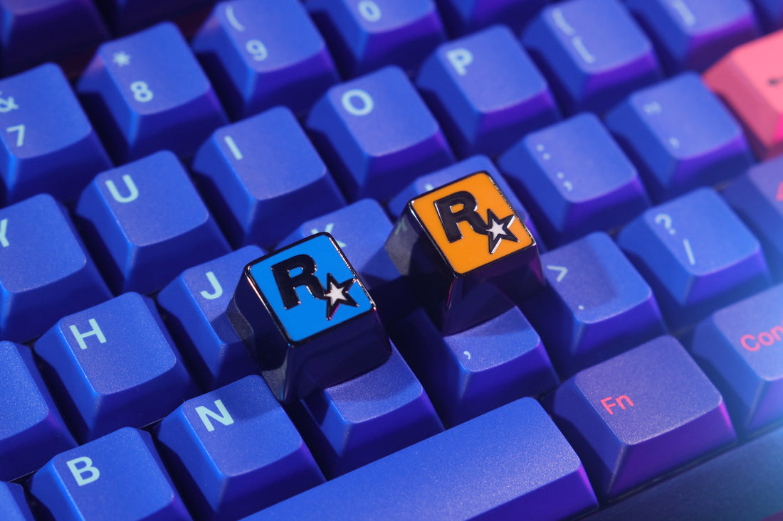 Rockstar company game peripheral logo icon mechanical keyboard zinc aluminum alloy metal personalized keycap keys