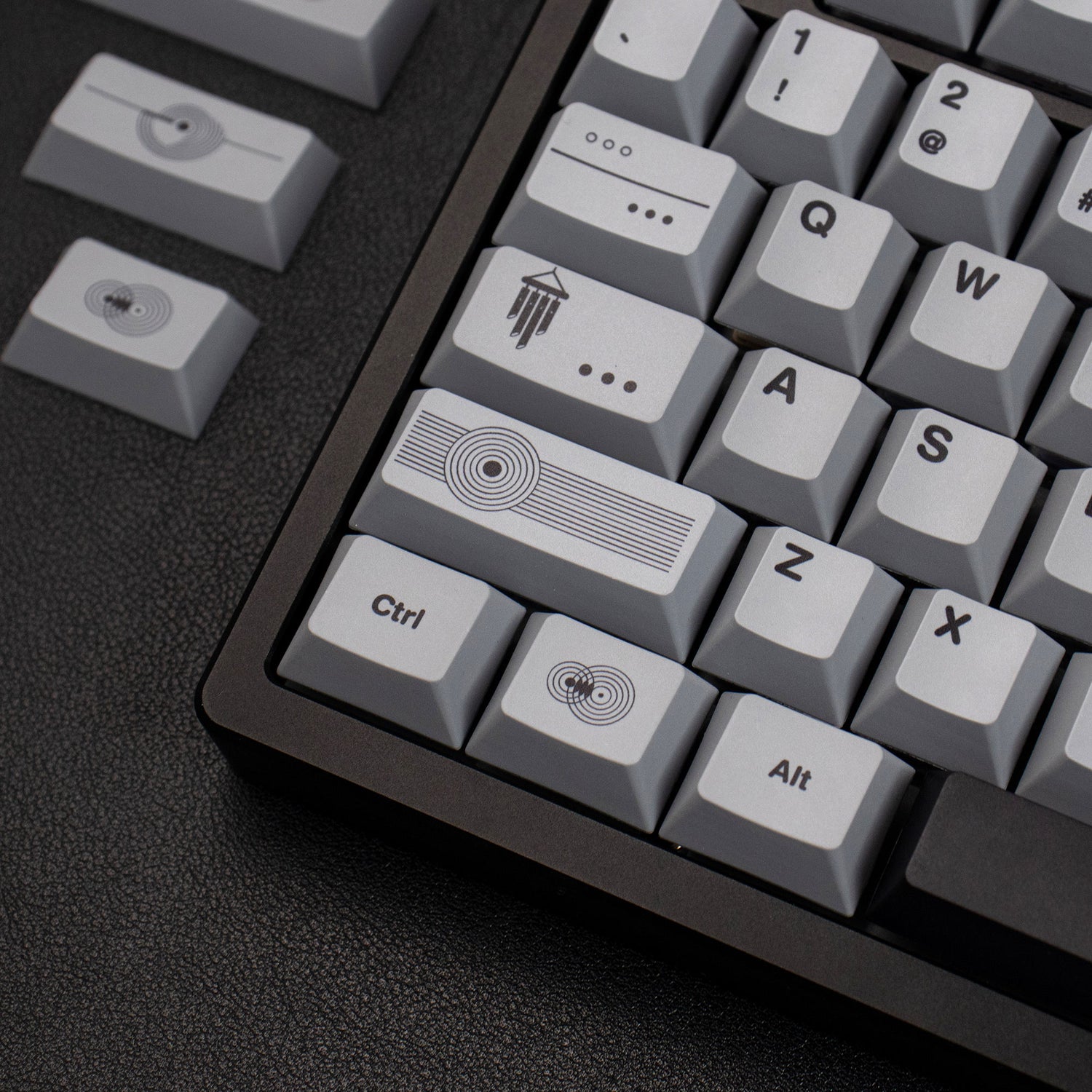 Zen themed rice white/gray/yellow keycaps PBT thermal sublimation original mechanical keyboard keycaps