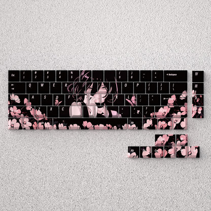 Reze key cap anime theme factory height engraving opaque adaptation 60 65 68