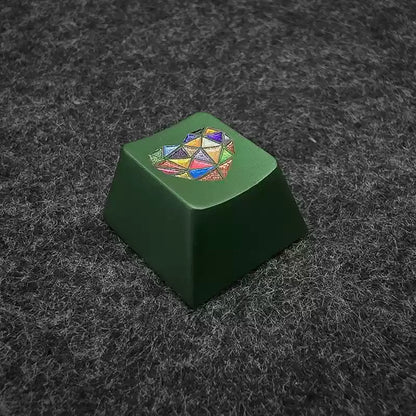 Colorful heart aluminum alloy keycaps anodized original factory height R4 suitable for ESC personalized keycaps