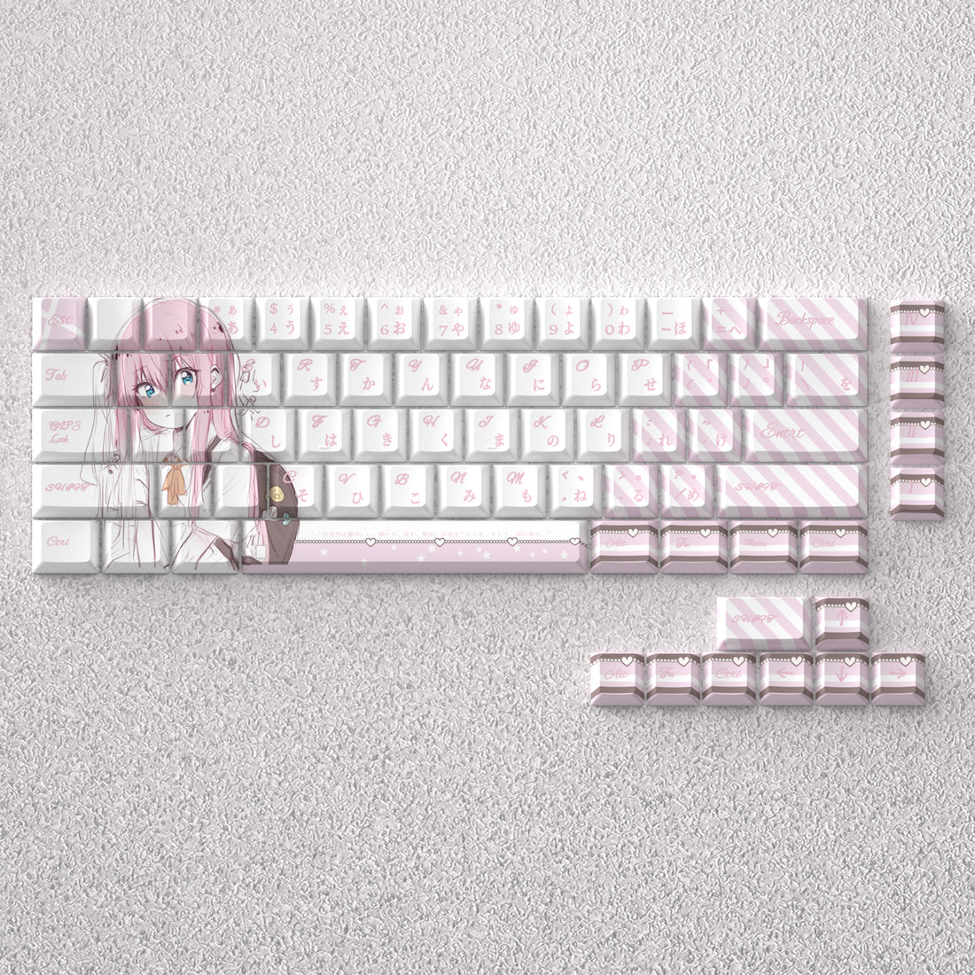 Gotoh Hitori keycap, original height, anime engraving, opaque PBT, 60 65 68 keyboard