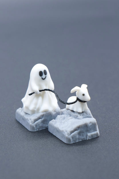 Ghost leading sheep keycaps, mechanical keyboards, personalized creativity, cute resin keycaps