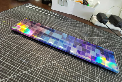 Encountering geometric dazzling laser themes, Keyboard holder, Handmade custom resin hand support, keyboard accessories