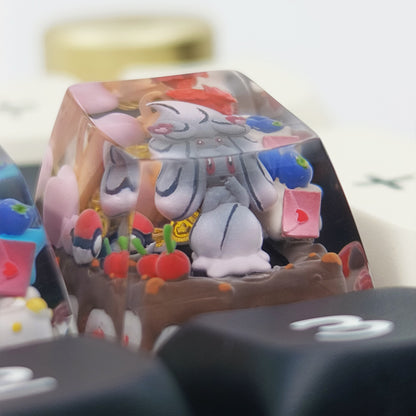 Pok é mon, Alcremie, resin droppers, personalized keycaps, artisankeycaps