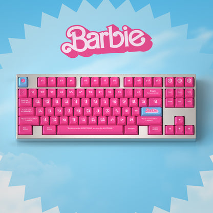 Barbie color matching set keycaps factory height side engraved transparent keycaps PBT side transparent personalized keycaps