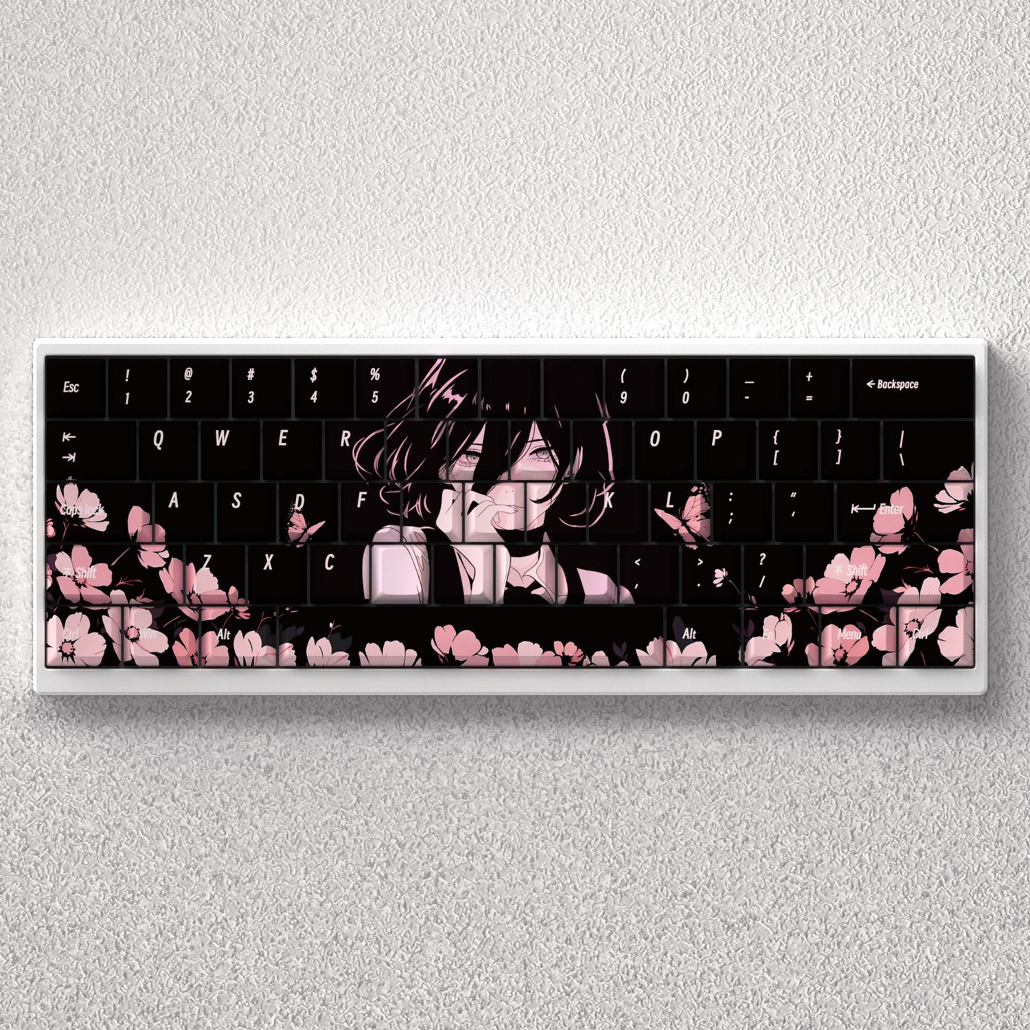Reze key cap anime theme factory height engraving opaque adaptation 60 65 68