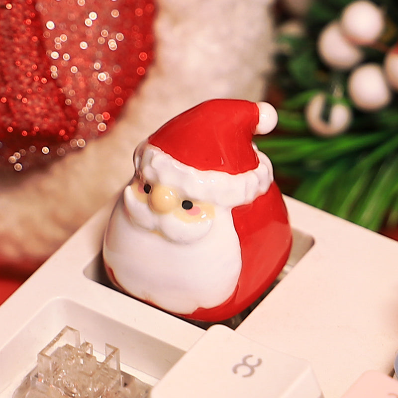 Christmas themed keycap combination, Santa Claus, snowman, resin personalized keycaps, soft ceramic keycaps, mechanical keyboard decorative keycaps,