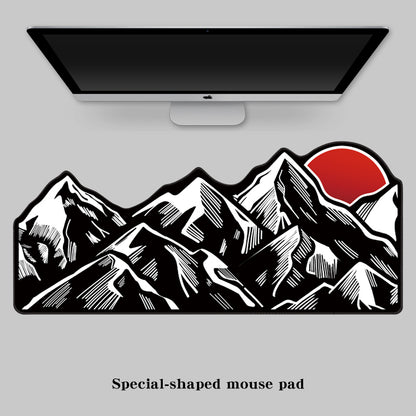 Irregular sunrise mountain mouse pad, minimalist black and white thick office desktop pad, computer pad, mouse pad