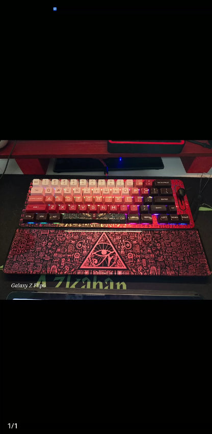 Egyptian themed black and gold color scheme, Keyboard holder, Handmade custom resin hand support, keyboard accessories