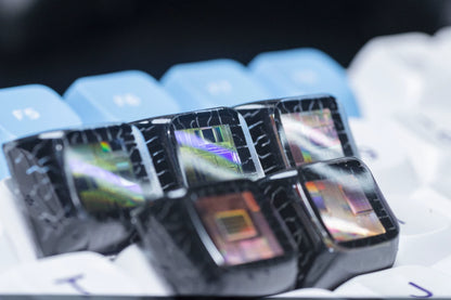 Crystal drops of glue， Transparent chip keycaps - XDA highly personalized keycaps, keyboard decorative keycaps