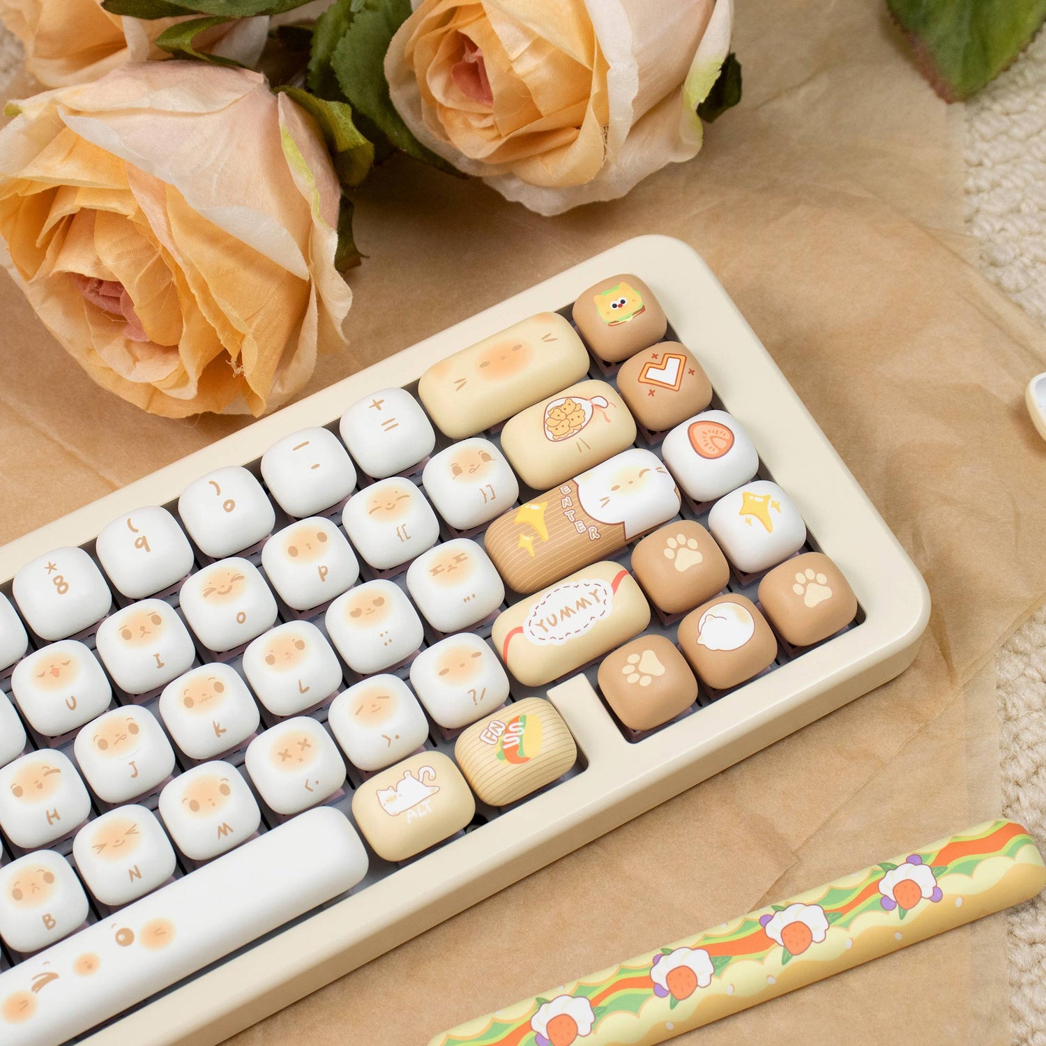 Bag Cat Mechanical Keyboard Keycaps MOG Round PBT Heat Sublimation Set Keycaps