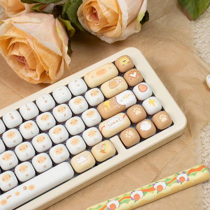 Bag Cat Mechanical Keyboard Keycaps MOG Round PBT Heat Sublimation Set Keycaps