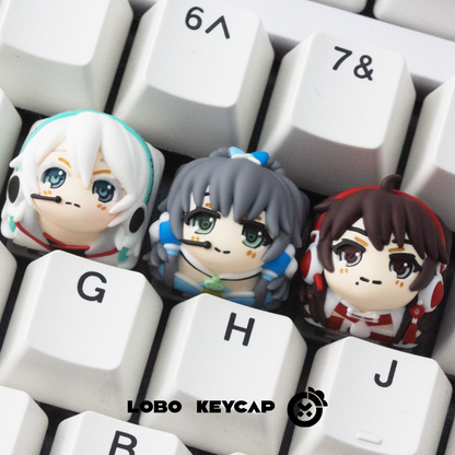 VOCALOID， Virtual singer, multi-color resin molded personalized keycaps, anime virtual character keycaps.