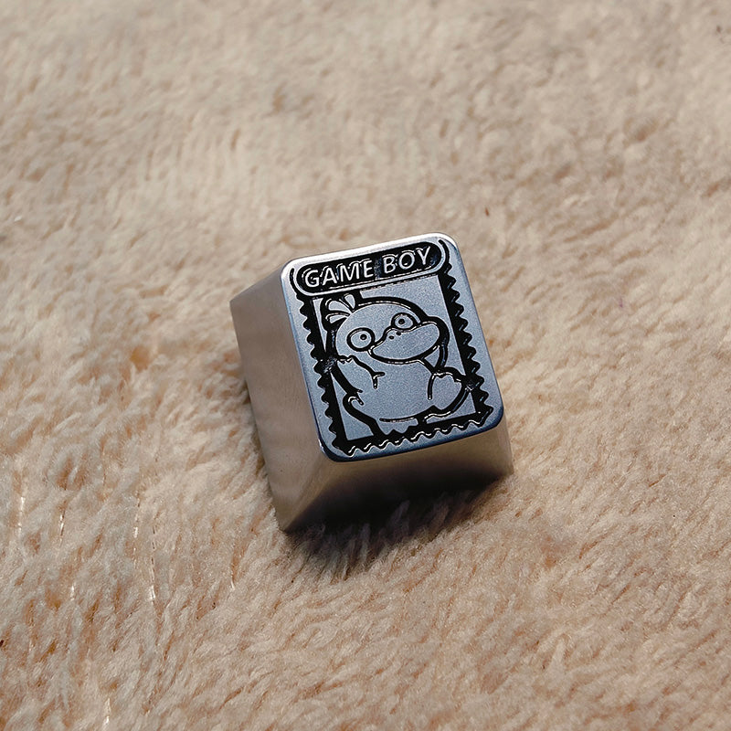 Pok é mon, Psyduck, zinc alloy carved personalized keycaps, mechanical keyboard decorative keycaps.