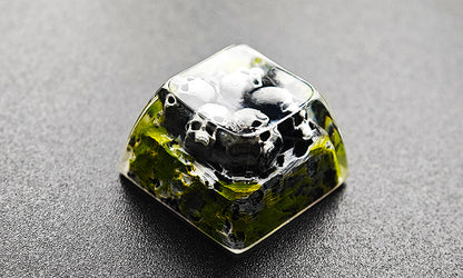 Mechanical keyboard, personalized resin keycaps, skull, soul, translucent, handmade, creative drop glue keycaps