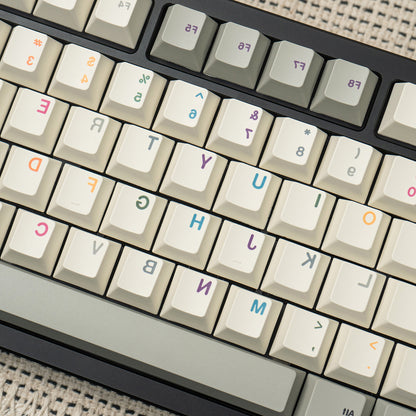 Vintage Grey Mirror Keycaps Complete Set PBT Heat Sublimation Customization Original Factory Height