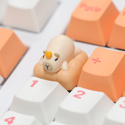 Capybara, multi-color resin molded keycaps, personalized keycaps, artisankeycaps