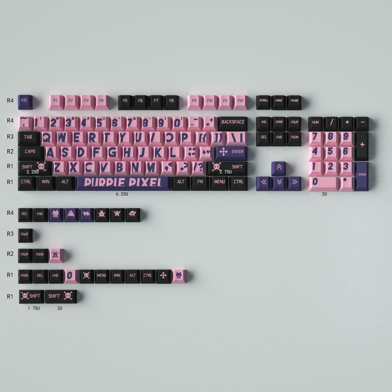 Large font mechanical keyboard keycaps complete set PBT thermal sublimation cherry factory height