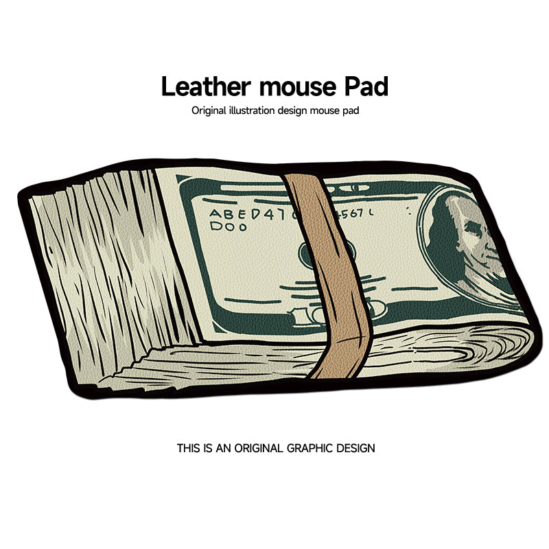 Irregular leather mouse pad for US dollars, portable computer, office desk pad