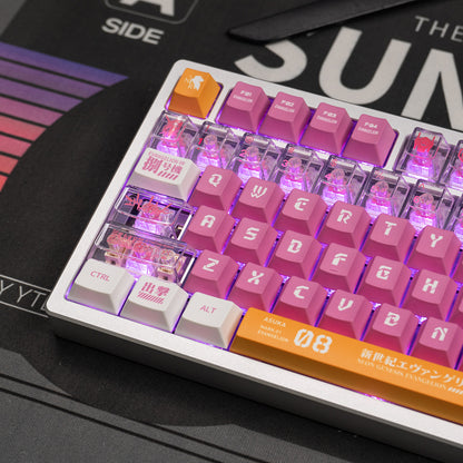EVA mecha themed mechanical keyboard keycaps complete set PBT sublimation/PC transparent transfer printing factory height