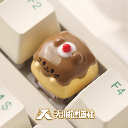 Pudding Cat Cute Keycaps Original Personalized Custom Resin Mechanical Keyboard Keycaps