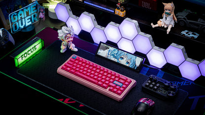 Barbie color matching set keycaps factory height side engraved transparent keycaps PBT side transparent personalized keycaps