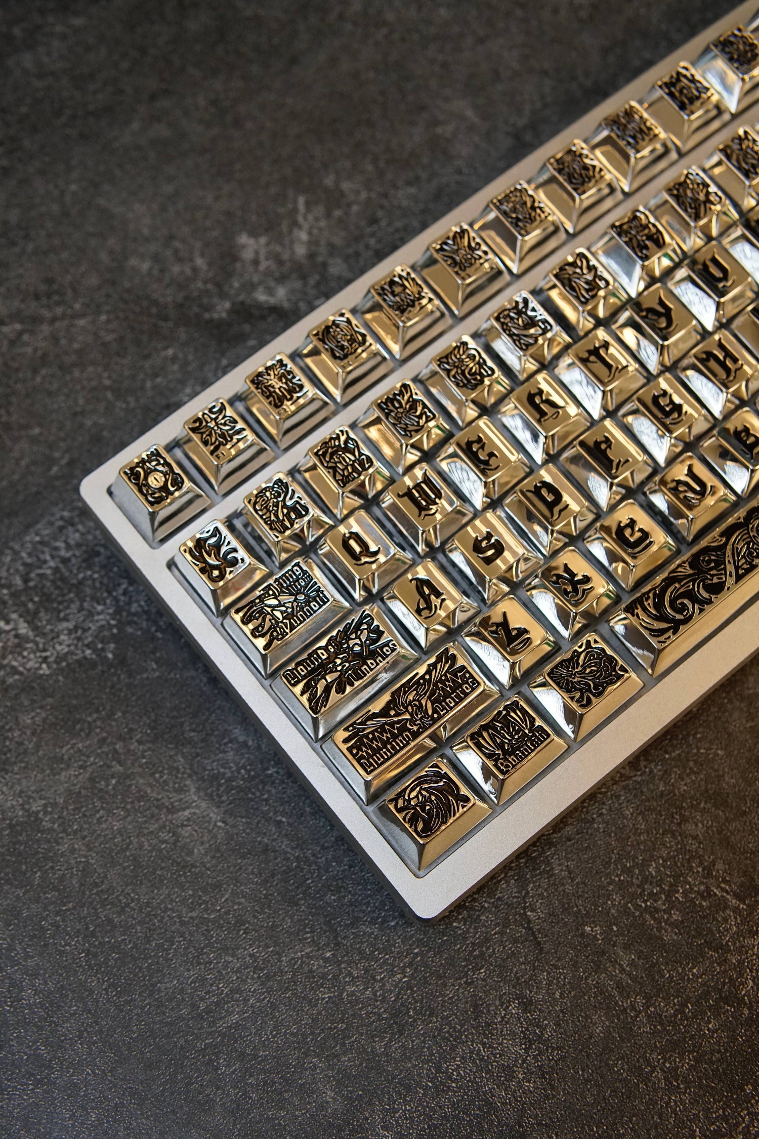 Ancient God theme, metal keycap set, peripheral personalized keycap set（Silver version）