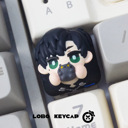 Light and Night, Multi colored resin molded personalized keycaps, resin decorated keycaps.