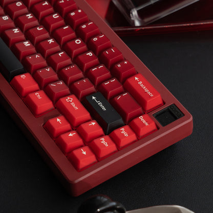 Red Bordeaux red poker personalized keycap mechanical keyboard semi transparent keycap PBT+PC two-color original factory height