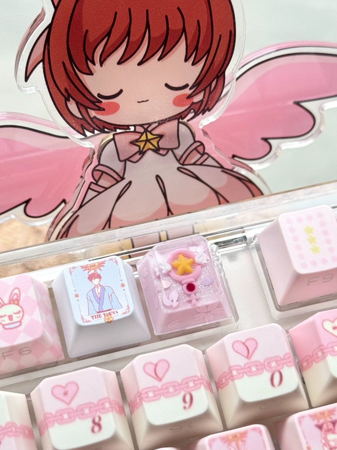 KINOMOTOSAKURA， Magic wand, Crystal drops of glue， Resin personalized keycaps