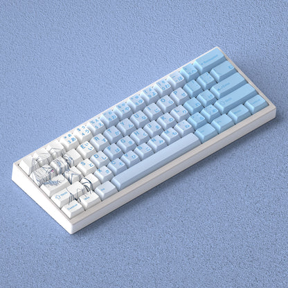 EVA, Ayanami Rei Anime Character Keycaps Original Factory Height Side Engraved Transparent Keycaps PBT Side Transparent Personalized Set Keys