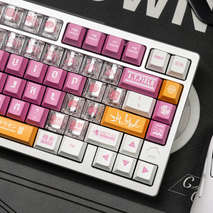 EVA mecha themed mechanical keyboard keycaps complete set PBT sublimation/PC transparent transfer printing factory height