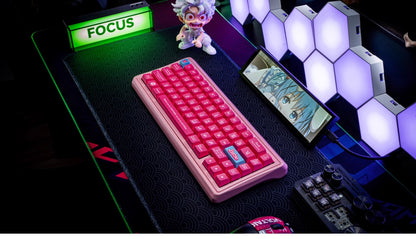 Barbie color matching set keycaps factory height side engraved transparent keycaps PBT side transparent personalized keycaps