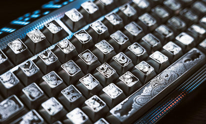 DRAGON BALL Character Complete Set, with a full set of 87 key personalized keycaps. Metals, zinc, aluminum, titanium. Anime game keycaps